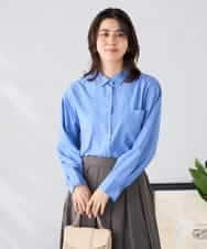 K2BGD15044 a.v.v(アー・ヴェ・ヴェ) バックタックシアーシャツ【接触冷感/イージーケア】 ブルー