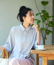 K2BGD30049 a.v.v(アー・ヴェ・ヴェ) 【2WAY】楊柳ドルマンシルエットシャツ アイボリー