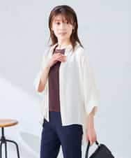 K2BGD30049 a.v.v(アー・ヴェ・ヴェ) 【2WAY】楊柳ドルマンシルエットシャツ アイボリー