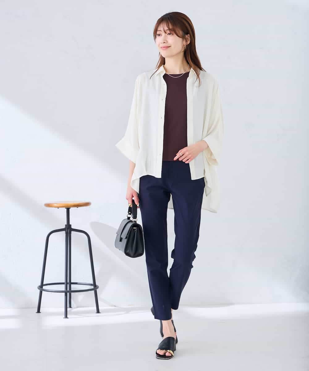 K2BGD30049 a.v.v(アー・ヴェ・ヴェ) 【2WAY】楊柳ドルマンシルエットシャツ アイボリー