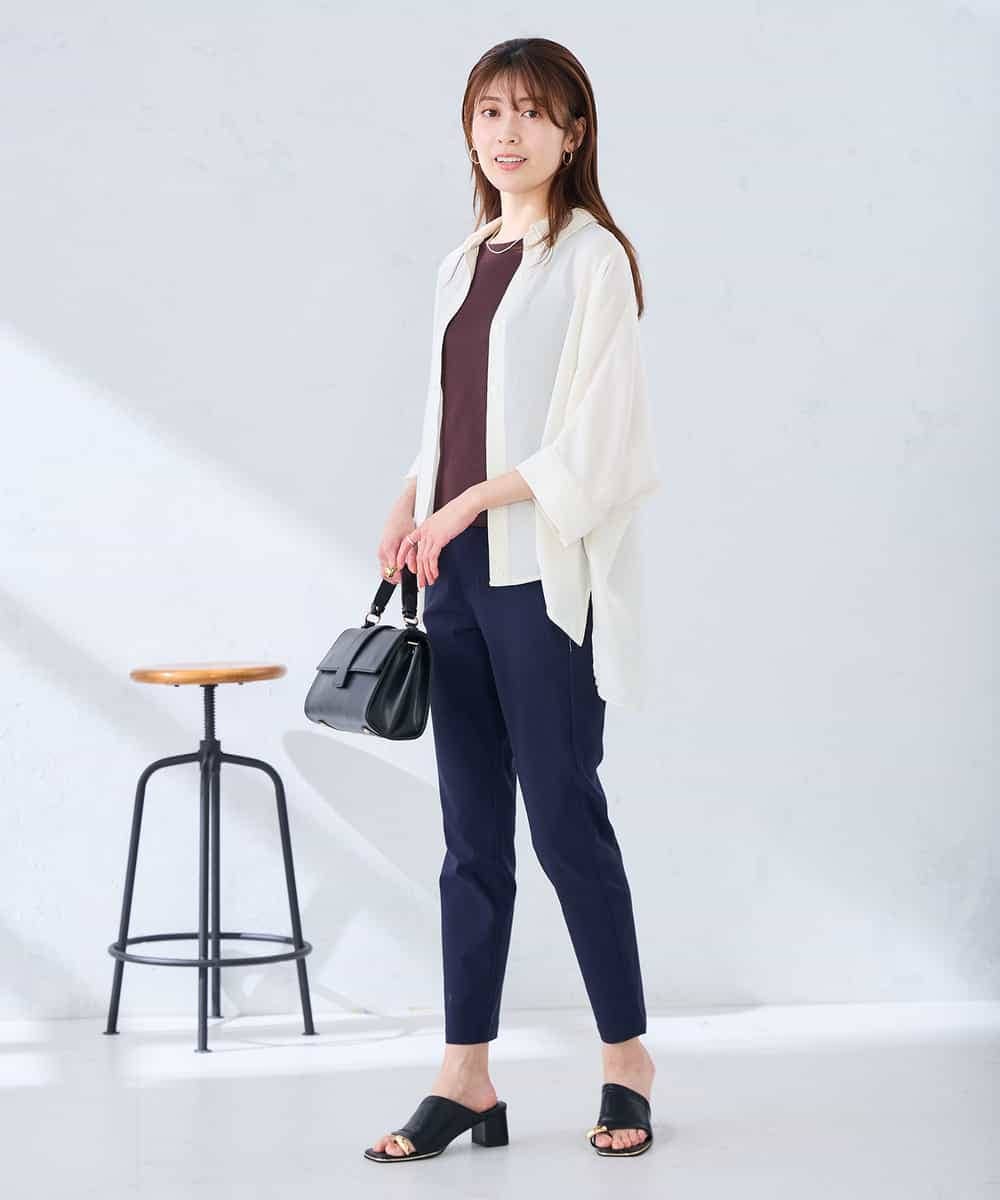 K2BGD30049 a.v.v(アー・ヴェ・ヴェ) 【2WAY】楊柳ドルマンシルエットシャツ アイボリー