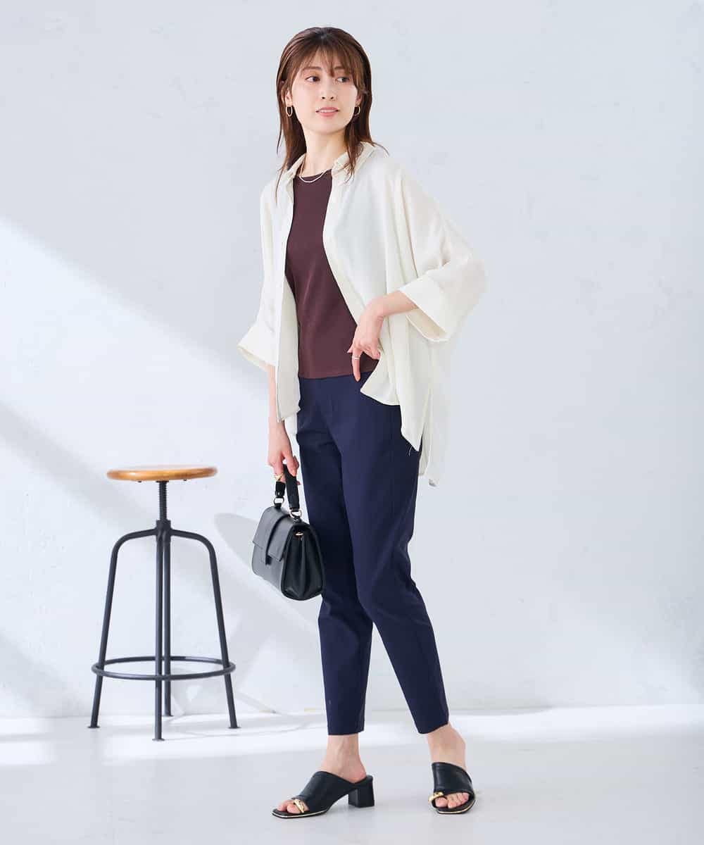 K2BGD30049 a.v.v(アー・ヴェ・ヴェ) 【2WAY】楊柳ドルマンシルエットシャツ アイボリー