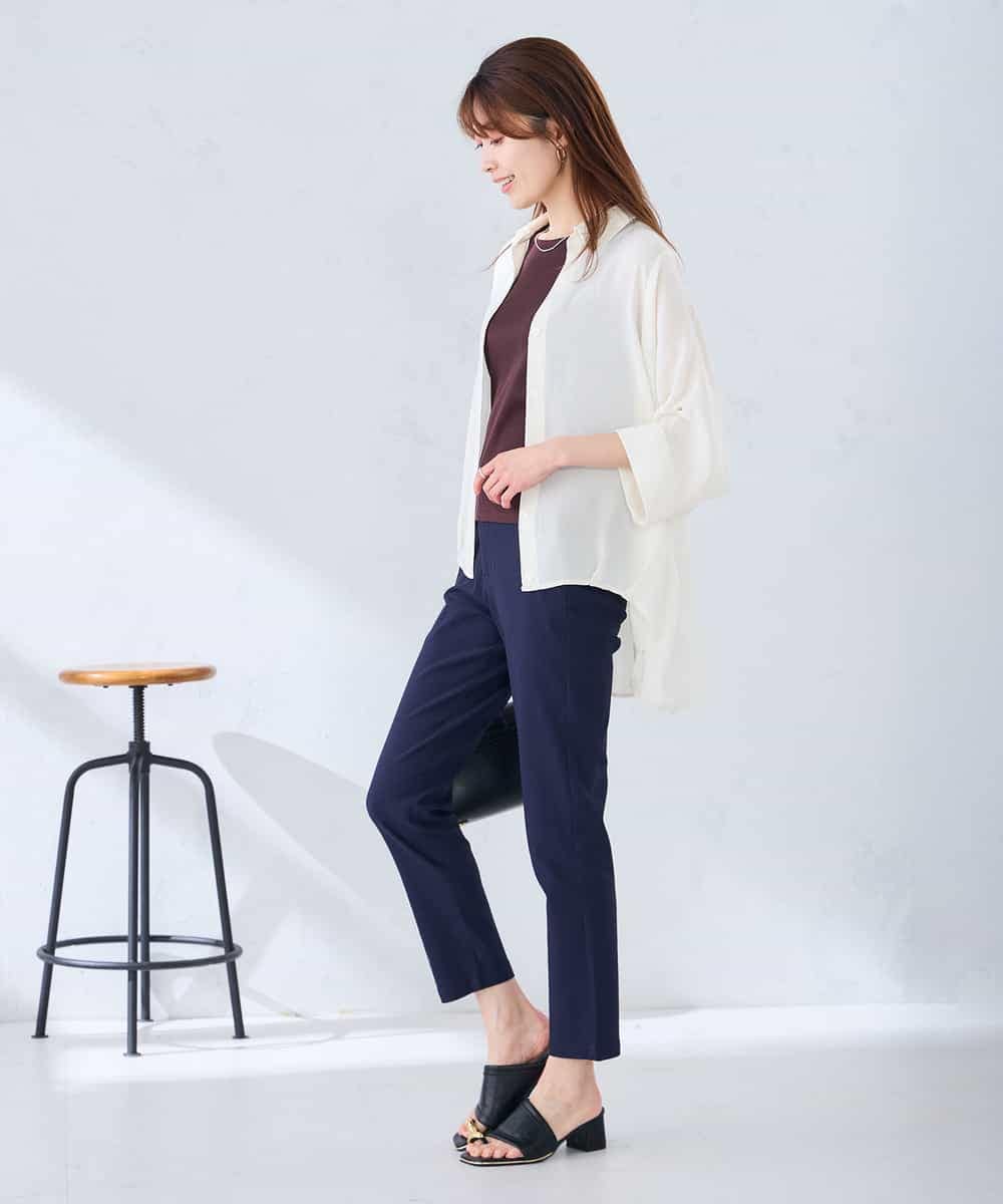 K2BGD30049 a.v.v(アー・ヴェ・ヴェ) 【2WAY】楊柳ドルマンシルエットシャツ アイボリー