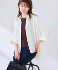 K2BGD30049 a.v.v(アー・ヴェ・ヴェ) 【2WAY】楊柳ドルマンシルエットシャツ アイボリー