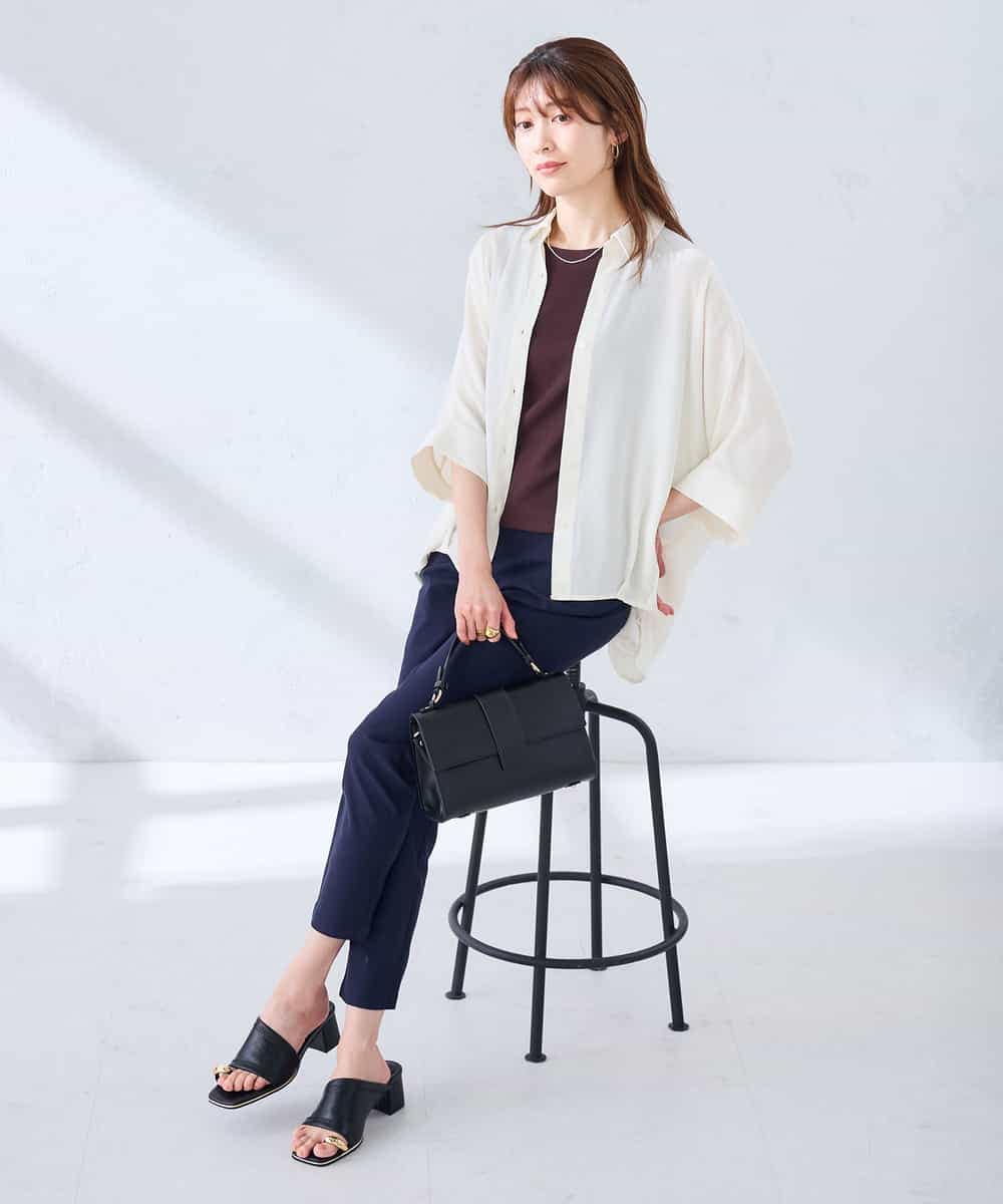 K2BGD30049 a.v.v(アー・ヴェ・ヴェ) 【2WAY】楊柳ドルマンシルエットシャツ アイボリー