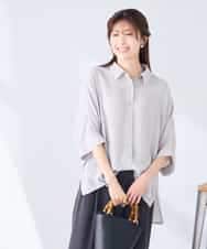 K2BGD30049 a.v.v(アー・ヴェ・ヴェ) 【2WAY】楊柳ドルマンシルエットシャツ アイボリー