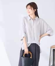 K2BGD30049 a.v.v(アー・ヴェ・ヴェ) 【2WAY】楊柳ドルマンシルエットシャツ アイボリー