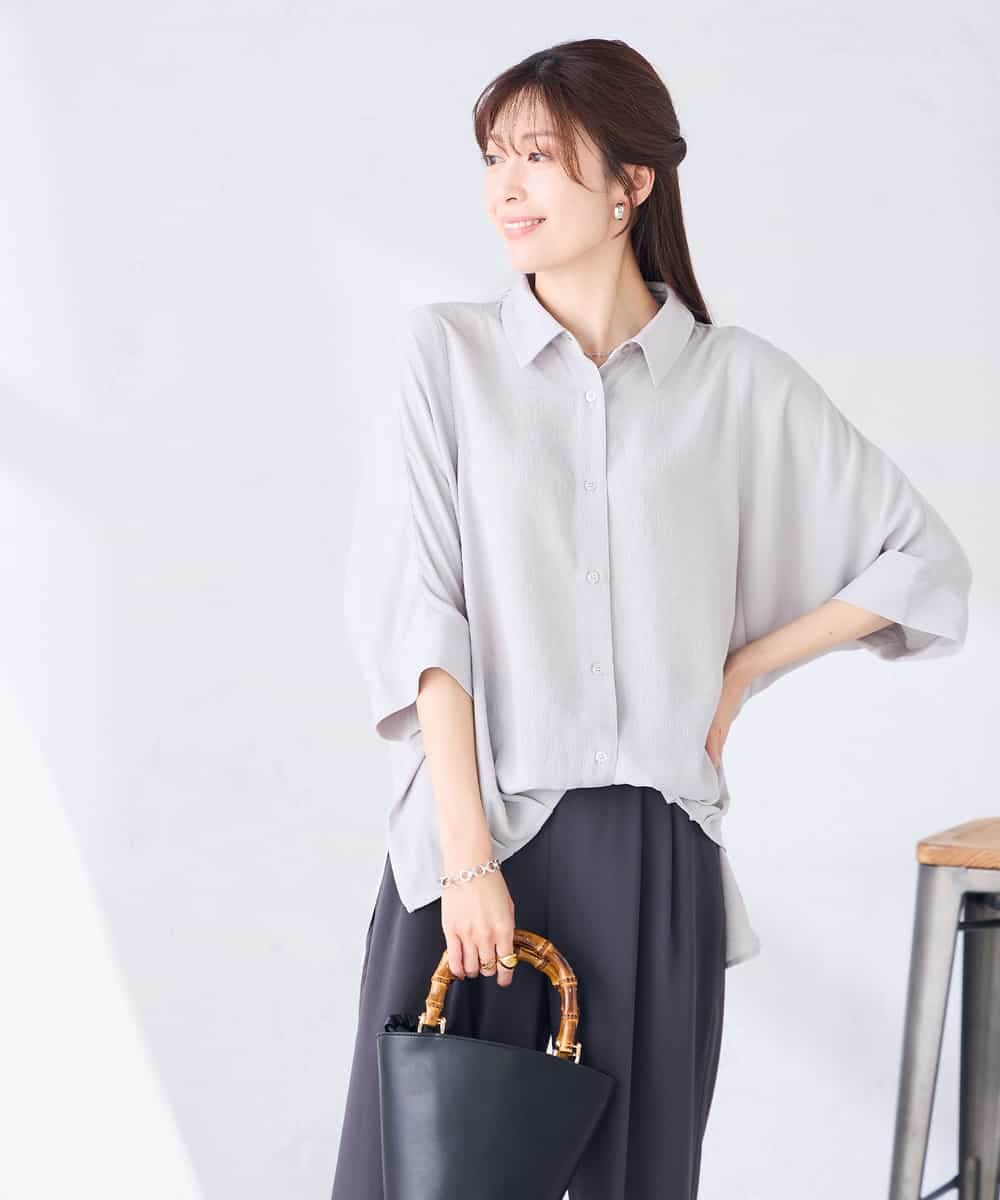 K2BGD30049 a.v.v(アー・ヴェ・ヴェ) 【2WAY】楊柳ドルマンシルエットシャツ アイボリー