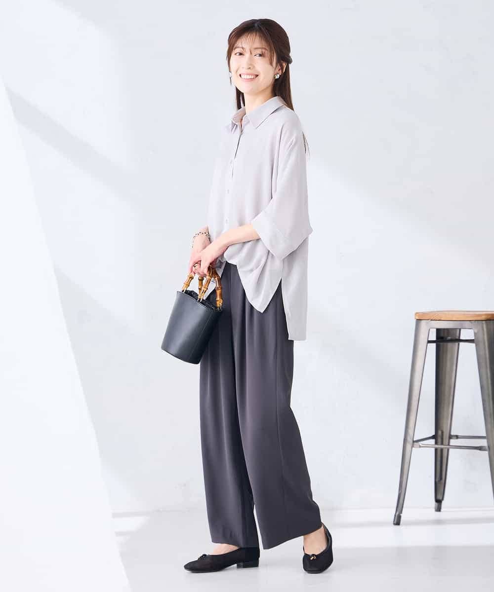 K2BGD30049 a.v.v(アー・ヴェ・ヴェ) 【2WAY】楊柳ドルマンシルエットシャツ アイボリー