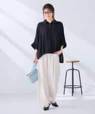 K2BGD30049 a.v.v(アー・ヴェ・ヴェ) 【2WAY】楊柳ドルマンシルエットシャツ アイボリー