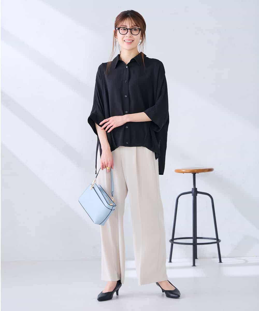 K2BGD30049 a.v.v(アー・ヴェ・ヴェ) 【2WAY】楊柳ドルマンシルエットシャツ アイボリー