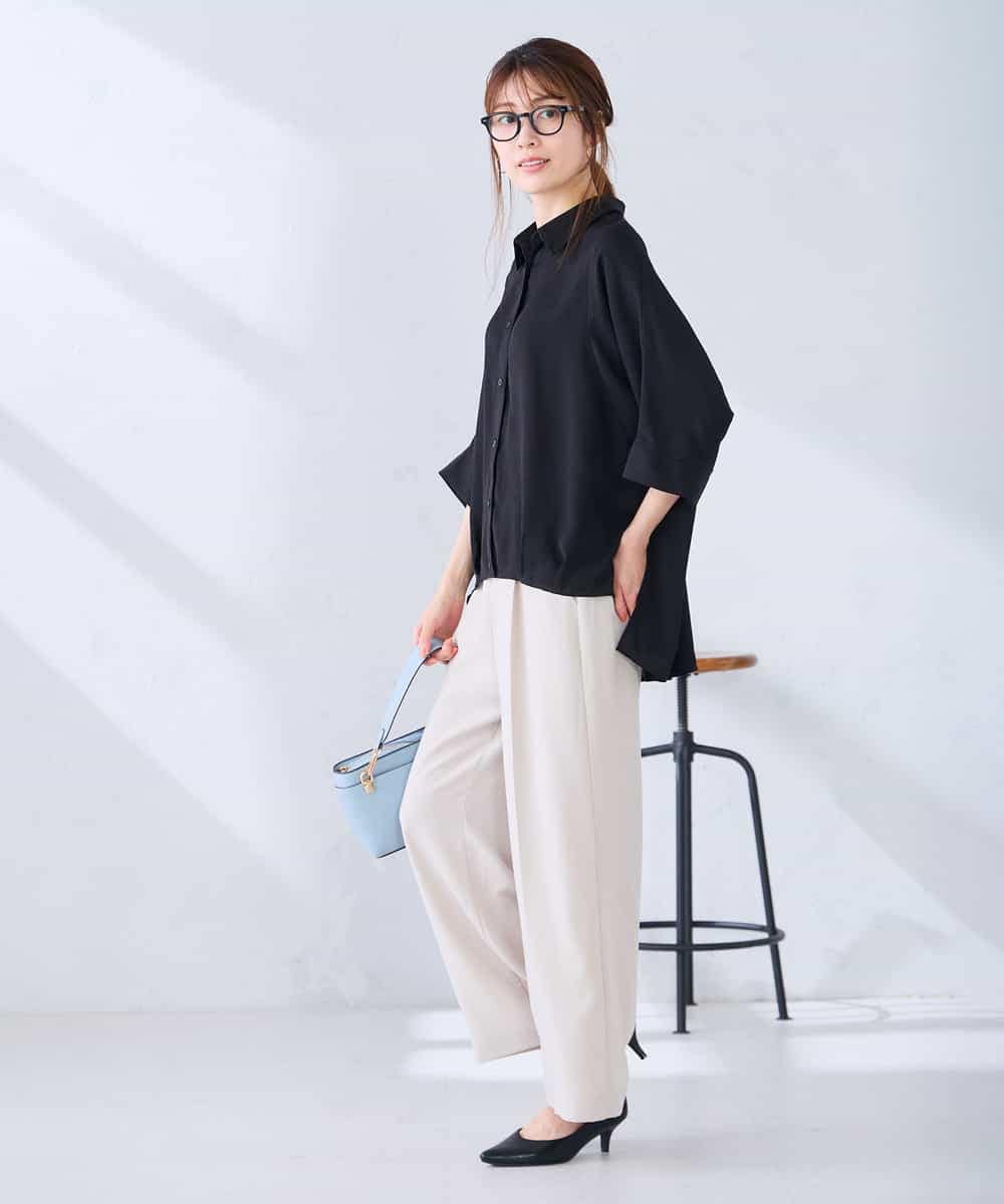 K2BGD30049 a.v.v(アー・ヴェ・ヴェ) 【2WAY】楊柳ドルマンシルエットシャツ アイボリー