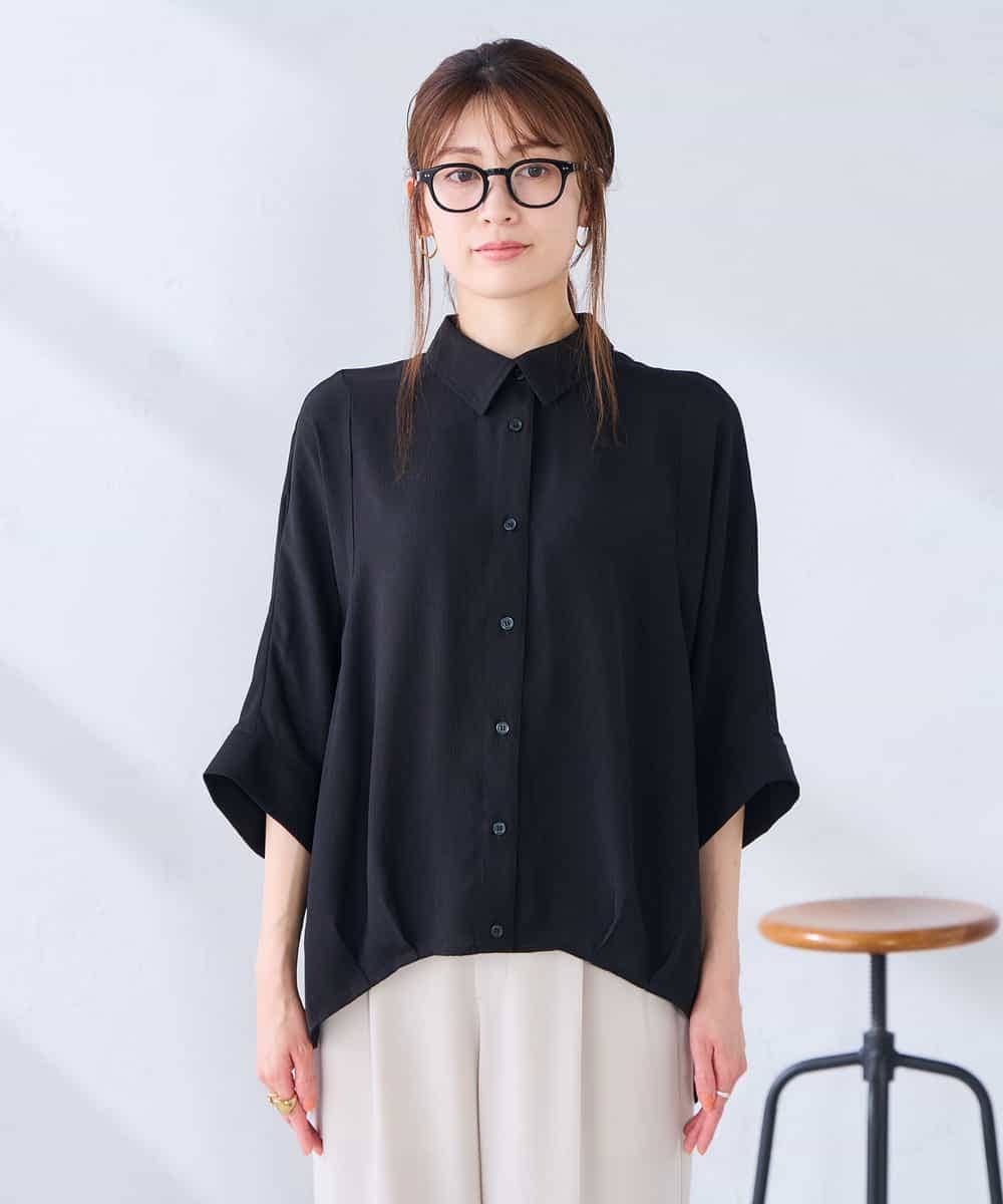 K2BGD30049 a.v.v(アー・ヴェ・ヴェ) 【2WAY】楊柳ドルマンシルエットシャツ アイボリー