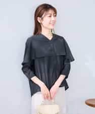 K2BGD31049 a.v.v(アー・ヴェ・ヴェ) ケープ風シアーブラウス ネイビー