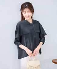 K2BGD31049 a.v.v(アー・ヴェ・ヴェ) ケープ風シアーブラウス ネイビー