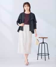 K2BGD31049 a.v.v(アー・ヴェ・ヴェ) ケープ風シアーブラウス ネイビー