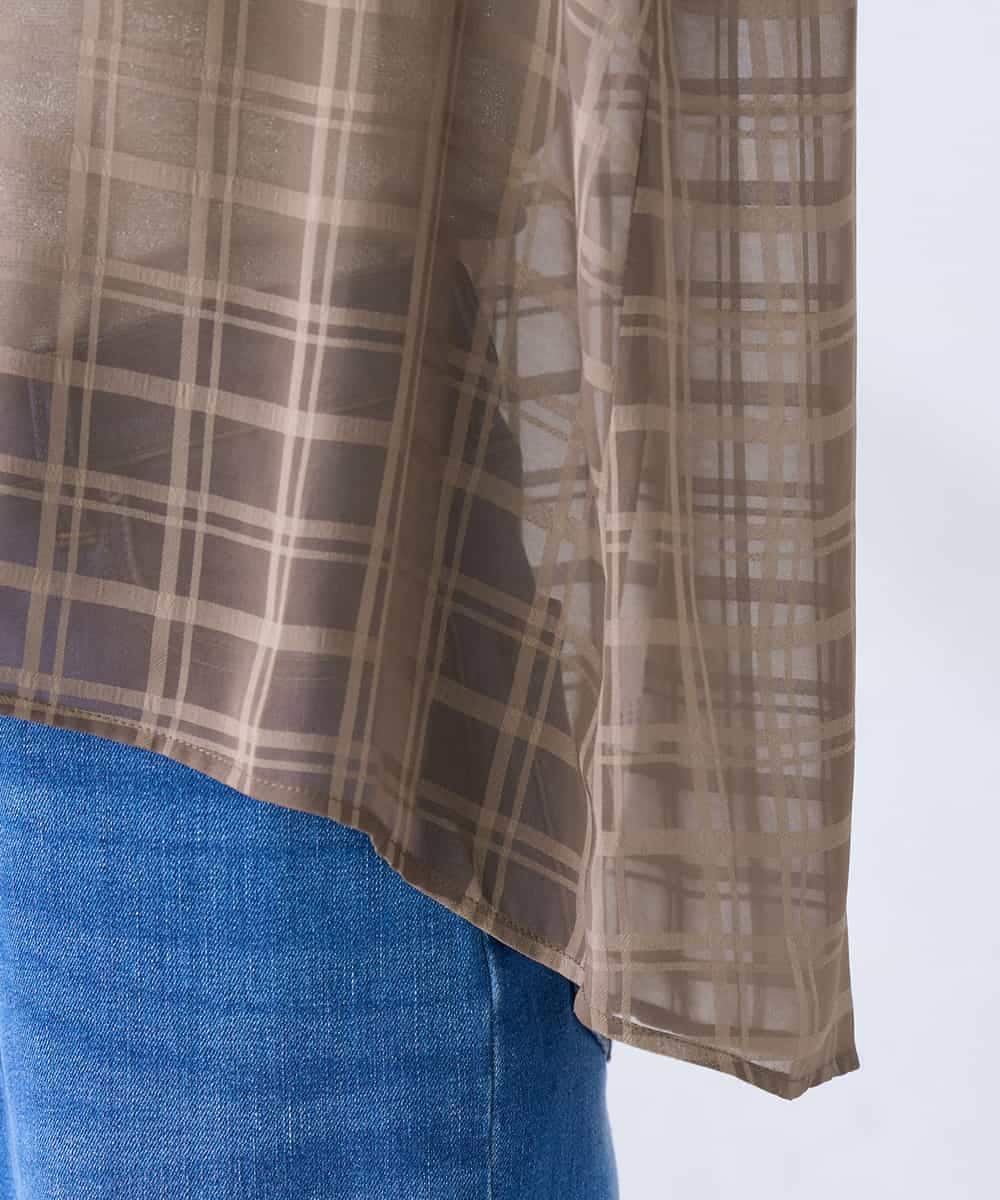 K2BGD31049 a.v.v(アー・ヴェ・ヴェ) ケープ風シアーブラウス ネイビー