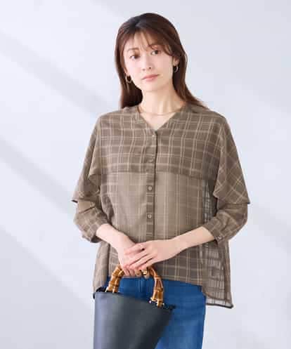 K2BGD31049 a.v.v ケープ風シアーブラウス