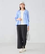 K2BGD32049 a.v.v(アー・ヴェ・ヴェ) ストライプ柄ティアードシアーブラウス アイボリー