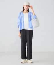 K2BGD32049 a.v.v(アー・ヴェ・ヴェ) ストライプ柄ティアードシアーブラウス アイボリー