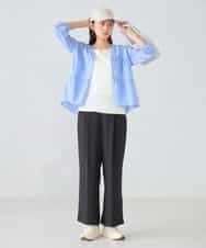 K2BGD32049 a.v.v(アー・ヴェ・ヴェ) ストライプ柄ティアードシアーブラウス アイボリー