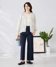 K2BGD32049 a.v.v(アー・ヴェ・ヴェ) ストライプ柄ティアードシアーブラウス アイボリー