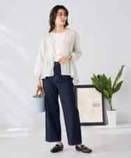 K2BGD32049 a.v.v(アー・ヴェ・ヴェ) ストライプ柄ティアードシアーブラウス アイボリー