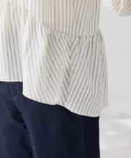 K2BGD32049 a.v.v(アー・ヴェ・ヴェ) ストライプ柄ティアードシアーブラウス アイボリー