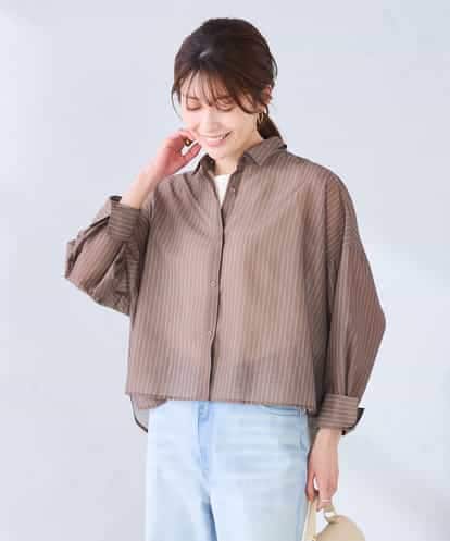 K2BGD33044 a.v.v 【洗える/接触冷感】クロップド丈セミシアーシャツ