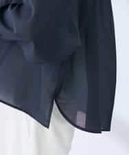 K2BGD33044 a.v.v(アー・ヴェ・ヴェ) 【洗える/接触冷感】クロップド丈セミシアーシャツ ブラウン×アイボリーストライプ柄