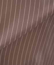 K2BGD33044 a.v.v(アー・ヴェ・ヴェ) 【洗える/接触冷感】クロップド丈セミシアーシャツ ブラウン×アイボリーストライプ柄