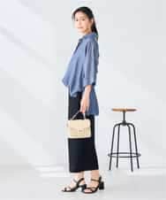 K2BGD35049 a.v.v(アー・ヴェ・ヴェ) 【2WAY】シアーデニムドルマンシャツ ネイビー