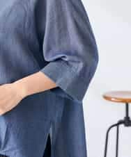 K2BGD35049 a.v.v(アー・ヴェ・ヴェ) 【2WAY】シアーデニムドルマンシャツ ネイビー