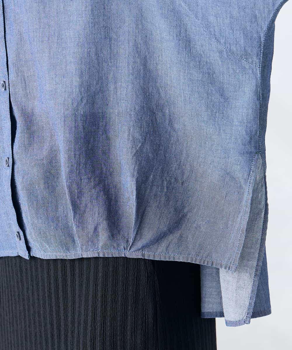 K2BGD35049 a.v.v(アー・ヴェ・ヴェ) 【2WAY】シアーデニムドルマンシャツ ネイビー