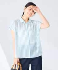 K2BGD50044 a.v.v(アー・ヴェ・ヴェ) ストライプシアーシャツ ライトブルー