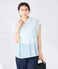 K2BGD50044 a.v.v(アー・ヴェ・ヴェ) ストライプシアーシャツ ライトブルー