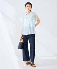 K2BGD50044 a.v.v(アー・ヴェ・ヴェ) ストライプシアーシャツ ライトブルー