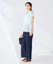 K2BGD50044 a.v.v(アー・ヴェ・ヴェ) ストライプシアーシャツ ライトブルー