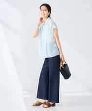 K2BGD50044 a.v.v(アー・ヴェ・ヴェ) ストライプシアーシャツ ライトブルー