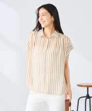 K2BGD50044 a.v.v(アー・ヴェ・ヴェ) ストライプシアーシャツ ライトブルー