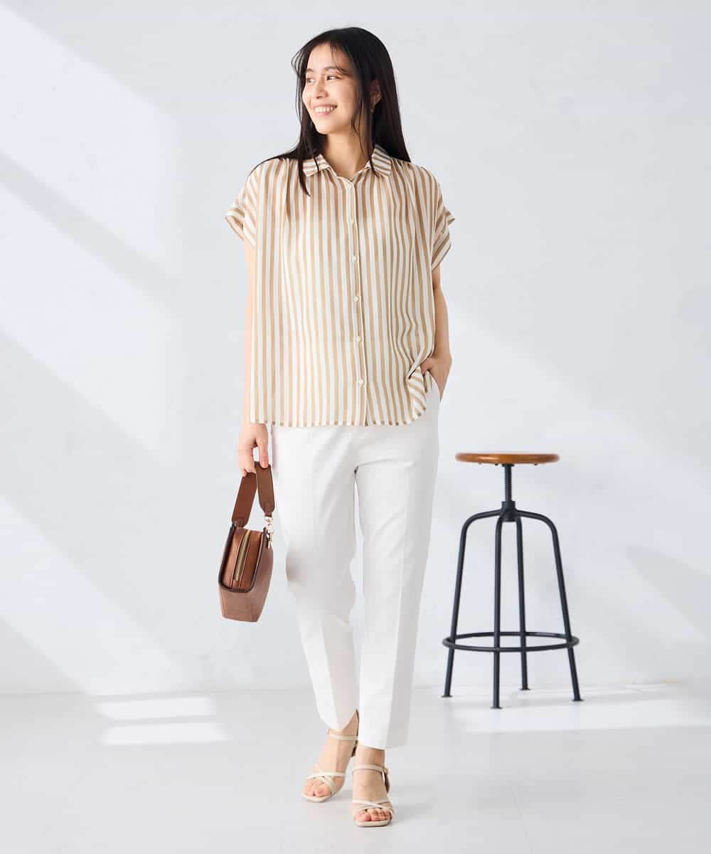 K2BGD50044 a.v.v(アー・ヴェ・ヴェ) ストライプシアーシャツ ライトブルー