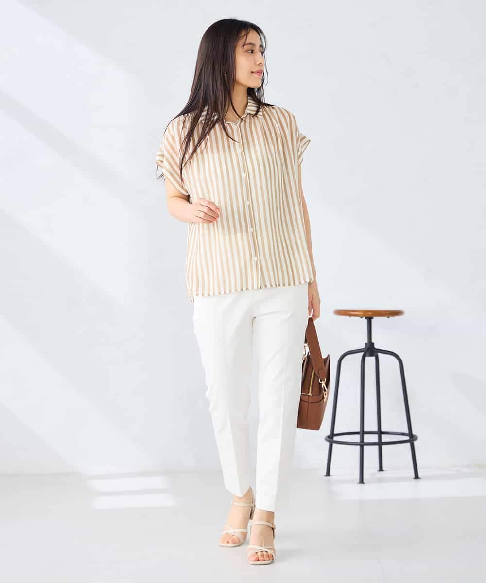 K2BGD50044 a.v.v(アー・ヴェ・ヴェ) ストライプシアーシャツ ライトブルー