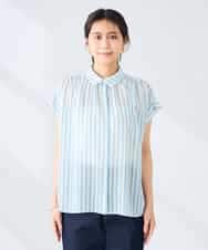 K2BGD50044 a.v.v(アー・ヴェ・ヴェ) ストライプシアーシャツ ライトブルー