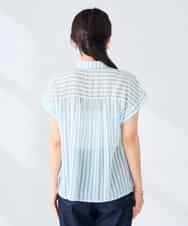 K2BGD50044 a.v.v(アー・ヴェ・ヴェ) ストライプシアーシャツ ライトブルー