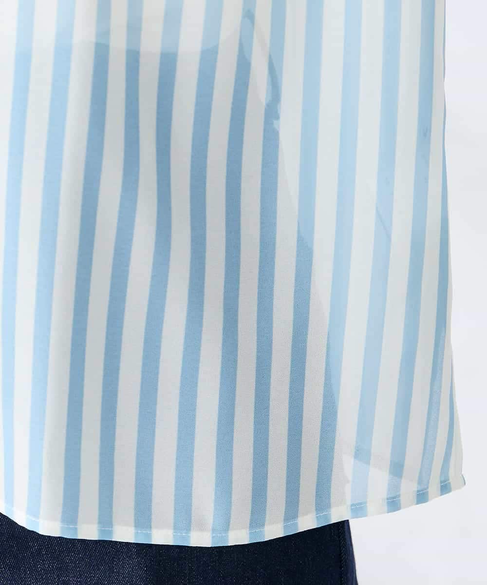 K2BGD50044 a.v.v(アー・ヴェ・ヴェ) ストライプシアーシャツ ライトブルー