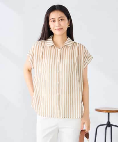 K2BGD50044 a.v.v ストライプシアーシャツ