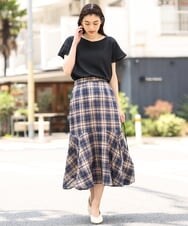 K2BGP16034 a.v.v(アー・ヴェ・ヴェ) 【接触冷感】バックフレアブラウス ネイビー