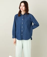 K2BGV37044 a.v.v(アー・ヴェ・ヴェ) ベーシックデニムシャツ ネイビー