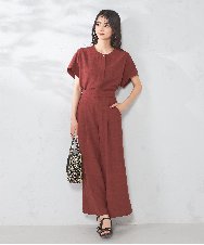 K2BHA23044 a.v.v(アー・ヴェ・ヴェ) 【接触冷感/UVカット/イージーケア】麻調スキッパーブラウス ネイビー