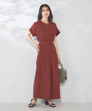 K2BHA23044 a.v.v(アー・ヴェ・ヴェ) 【接触冷感/UVカット/イージーケア】麻調スキッパーブラウス ネイビー